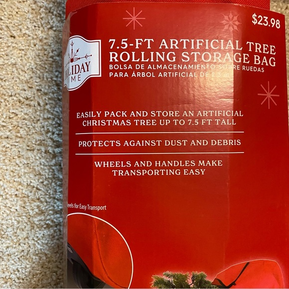 7.5’ Christmas Tree Storage Bag on Wheels - Picture 2 of 3